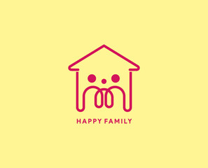 happy family logo icon symbol isolated house