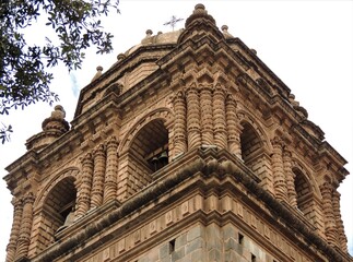 Religious art. Details of the vault of the Convent of Santo Domingo, Cusco.