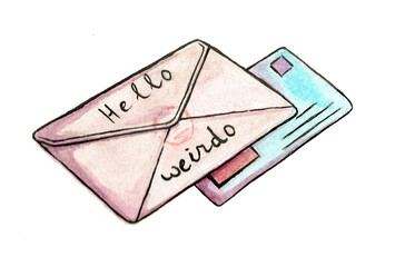 hand drawn envelopes and letters