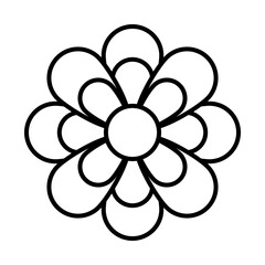 decorative diwali flower icon, line style