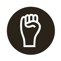 hand fist block style icon