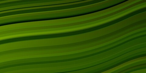 Light Green vector backdrop with bent lines. Colorful abstract illustration with gradient curves. Design for your business promotion.