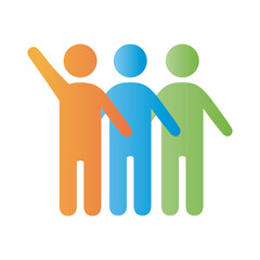 group of male community figures degradient style icon