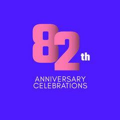 82 th Anniversary Celebration Vector Template Design Illustration
