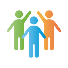 group of male community figures degradient style icon