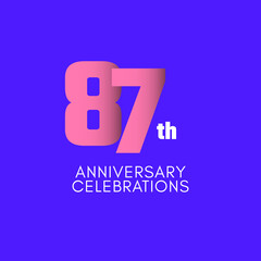 87 th Anniversary Celebration Vector Template Design Illustration