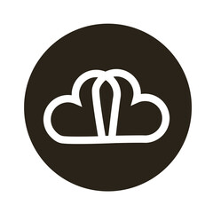 cloud sky block style icon