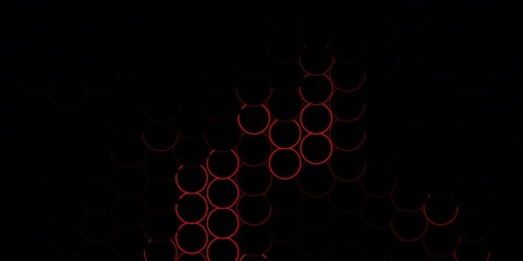 Dark Red vector texture with disks. Illustration with set of shining colorful abstract spheres. Design for posters, banners.