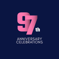 97 th Anniversary Celebration Vector Template Design Illustration