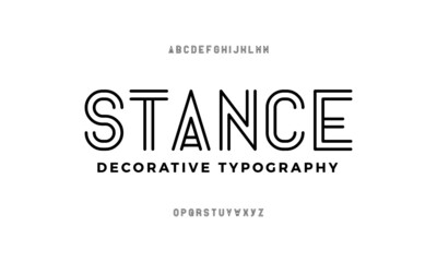 Creative design font alphabet. Decorative typeface vector illustration.