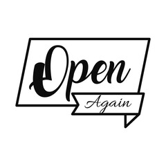 open again sign icon, line style