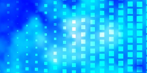 Light BLUE vector pattern in square style. Illustration with a set of gradient rectangles. Modern template for your landing page.