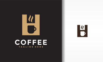 letter H coffee cup logo