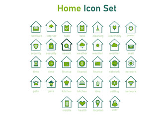 home icon set. home icon concept for mobile and web design, design element. home icon logo illustration. 