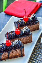 Black forest chocolate cake with cherry