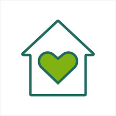 home icon. home icon with heart. home icon concept for mobile and web design, design element. home icon logo illustration. 