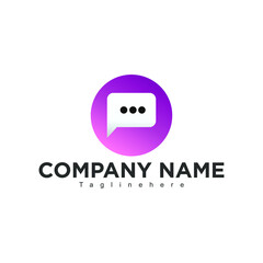 Chat communication logo with a simple and elegant design that suits your business and uses the latest Adobe illustrations.