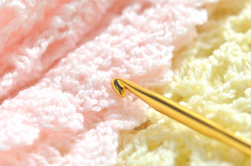 毛糸のかぎ針編み