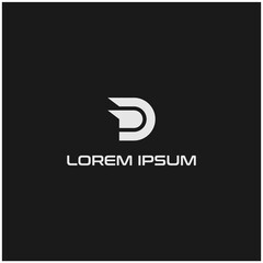 letter D logo technology geometric
