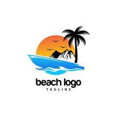 Obraz premium Beach logo design Vector