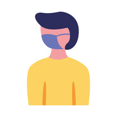 man wearing medical mask character