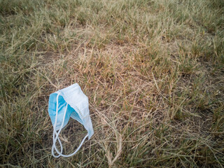 Medical Face Mask On The Ground