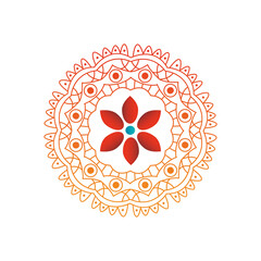 mandala with decorative flower, flat style