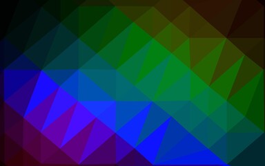 Dark Multicolor, Rainbow vector abstract polygonal cover.
