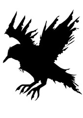 Black Crow Vector Art Illustration