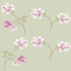 seamless vector flowers pattern on  background