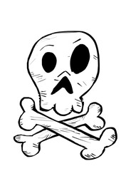 Black Skull and Crossbones Vector Art