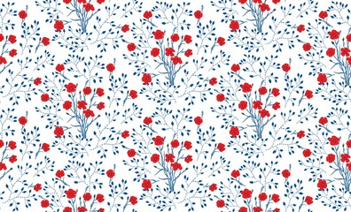 Floral pattern for textiles. Seamless vector print with flowers.