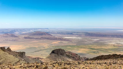 Foto op Canvas Scenic panorama view at Alvord  Lake and Alvord desert from East Rim overlook, Steens Mountain, Oregon © Dmitry