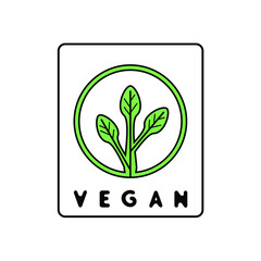 Illustration modern vegan green tree healthy food nature logo design vector simple graphic