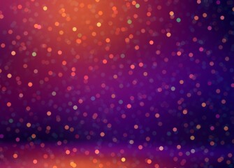 Dark purple red gradient colors of New year festive background decorated bokeh pattern. Night party room 3d illustration.