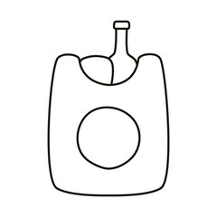 shopping bag with groceries icon