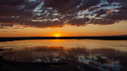 Magnificent sunset over a little lake, Central Oregon