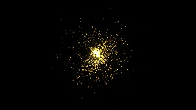 4k Particles cloud. Sparkles and bokeh lights. Xmas 2021. Isolated effect. Festive loopable motion background. Merry Christmas template. Gold color.