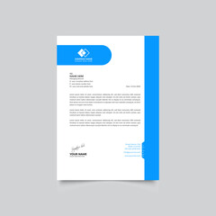 Abtract Modern Blue Color Creative Professional Corporate Business style Letter Head design Template Vector illustration.