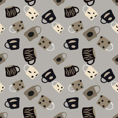 Abstract coffee cup seamless pattern.Great for textile,wrapping paper,fabric,ceramic motifs,scrapbooking.eps10.