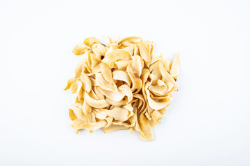 Dried lily on white background