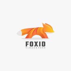 Vector Logo Illustration Fox Gradient Colorful Style.
