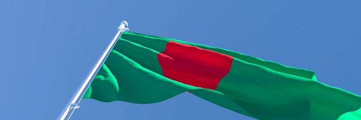 3D rendering of the national flag of Bangladesh waving in the wind