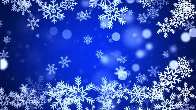 Beautifully Blue Glittering Particles floating snow snowflakes Space Abstract loop background animation, Merry christmas, Holiday, winter, New Year, snowflake, snow, festive, snow flakes,