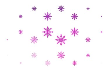 Light Pink vector layout with bright snowflakes.
