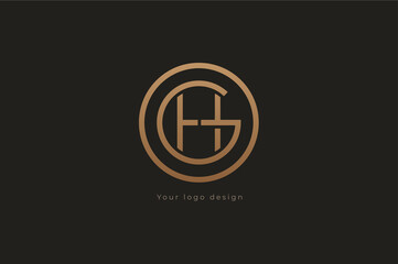 Obraz premium Abstract initial letter H and G logo, usable for branding and business logos, Flat Logo Design Template, vector illustration