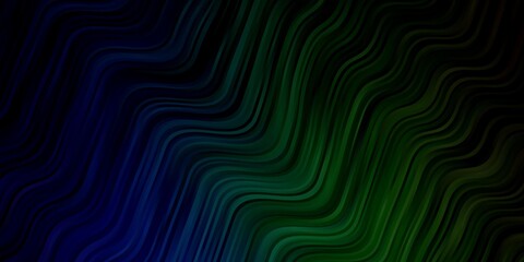 Light Blue, Green vector pattern with wry lines. Colorful illustration with curved lines. Pattern for booklets, leaflets.