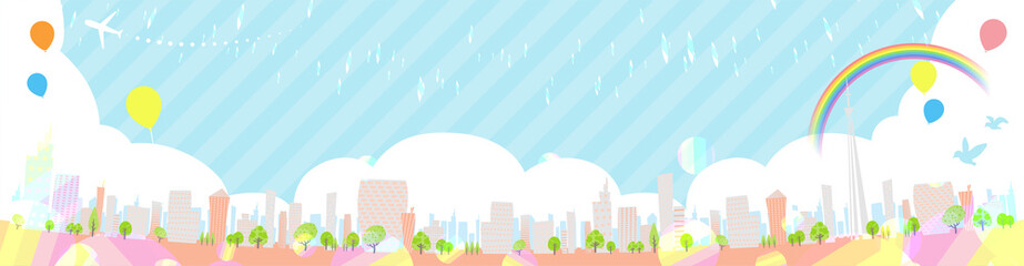 Fototapeta premium Townscape summer_en_rainbow city wide