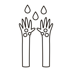 hands human washing isolated icon
