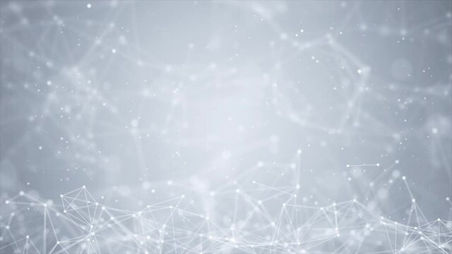 4K Low poly water molecule structure 3D render concept Loop Background. Polygonal science research hyaluronic acid technology. Futuristic modern abstract background. dot and lines connected wire mesh